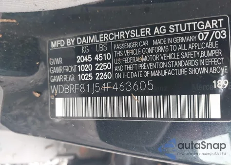 2004 Mercedes-Benz C 240 4Matic from USA, damaged, VIN WDBRF81J54F463605
